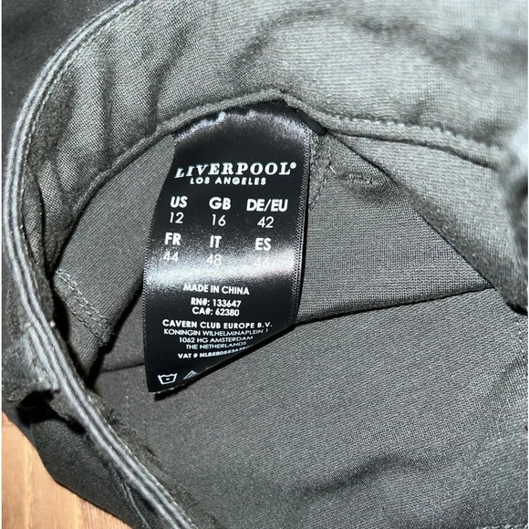 #0226 Liverpool Skinny Pants Olive Green Knit Stretch 12/31 - Picture 3 of 5